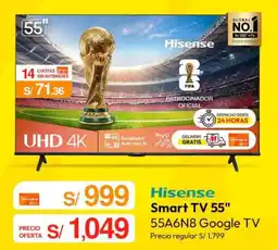Metro Hisense smart tv 55" oferta