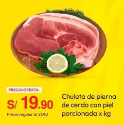 Metro Chuleta de pierna de cerdo con piel oferta