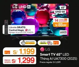 Metro Lg smart tv 65" oferta