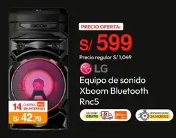 Metro Lg equipo de sonido xboom bluetooth rnc5 oferta