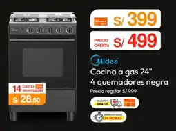 Metro Midea cocina a gas 24" oferta