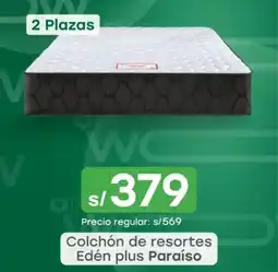 Tottus Paraíso colchón de resortes edén plus oferta