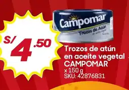 Hiperbodega Precio Uno Campomar trozos de atún en aceite vegetal oferta