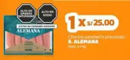 Makro S. alemana chorizo sandwich precocido oferta