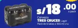 Makro Tres cruces lager cerveza oferta