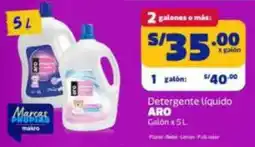 Makro Aro detergente líquido gatón oferta