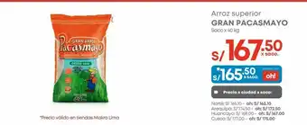 Makro Arroz gran pacasmayo oferta