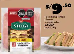 Plaza Vea S. suiza pack mixto jamón pizzero + queso edam pq oferta