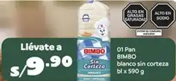 Plaza Vea Bimbo pan blanco sin corteza bl oferta
