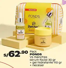 Plaza Vea Pond's Vs manchas serum facial + gel hidratante + neceser oferta