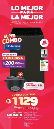 Carsa Combo LAVADORA Sistema One Touch Arrocera oferta