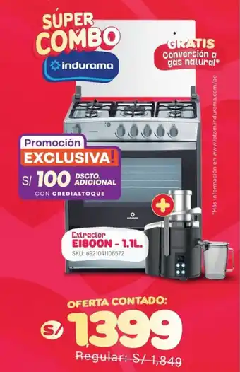 SUPER COMBO Conversión a gas natural* Extractor