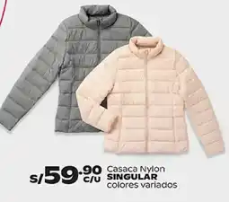 Plaza Vea Singular casaca nylon oferta