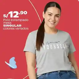 Plaza Vea Singular polo estampado mesa oferta