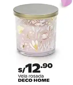 Plaza Vea Deco Home vela rosada oferta