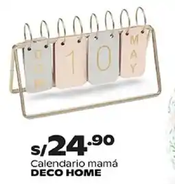Plaza Vea Deco Home calendario mamá oferta