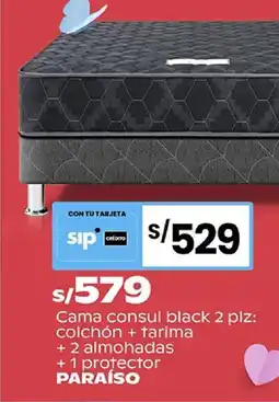 Plaza Vea Paraíso cama consul black oferta