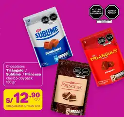 Tambo Triángulo/Sublime/Princesa chocolates oferta