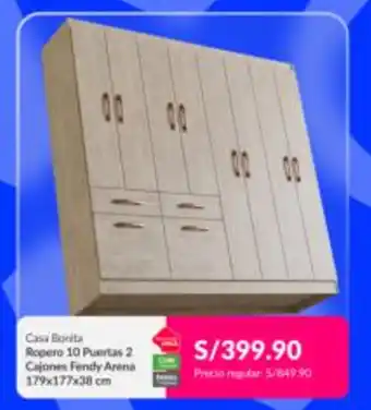 Ropero 10 Puertas 2 Cajones Fendy Arena