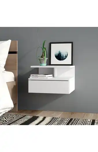 Tiendas EFE Velador box wood flotante - blanco oferta