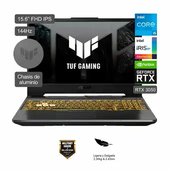 Tottus Laptop tuf fx506 ci5-11400h 8gb 512ssd rtx3050 oferta