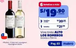 Makro Alto los romeros vino tinto botella oferta