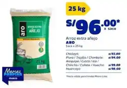 Makro Aro arroz extra añejo saco oferta