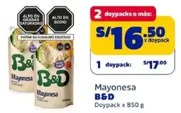 Makro B&D mayonesa doypack oferta