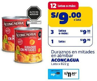 Makro Aconcagua duraznos en mitades en almíbar lata oferta