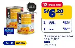 Makro Aro duraznos en mitades en almíbar oferta
