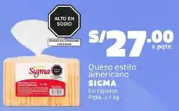 Makro Sigma queso estilo americano en tajadas pqte. oferta