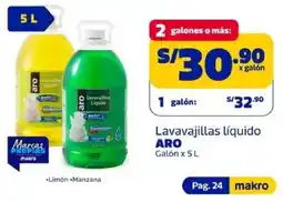 Makro Aro lavavajillas líquido oferta