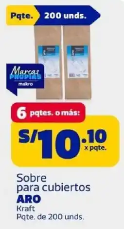 Makro Aro sobre para cubiertos kraft oferta