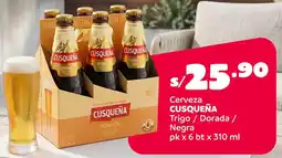 Plaza Vea Cusqueña cerveza trigo / dorada / negra oferta