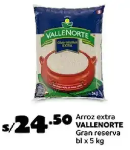 Plaza Vea Vallenorte arroz extra gran reserva bl oferta