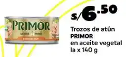 Plaza Vea Primor trozos de atún en aceite vegetal la oferta