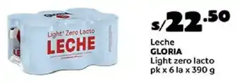 Plaza Vea Gloria leche light zero lacto oferta