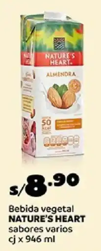 Plaza Vea Nature's heart bebida vegetal sabores varios cj oferta