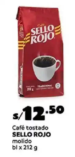Plaza Vea Sello rojo café tostado molido bl oferta