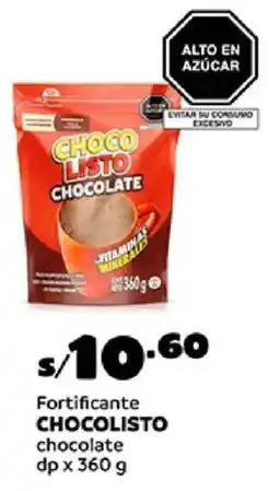 Plaza Vea Chocolisto fortificante chocolate dp oferta