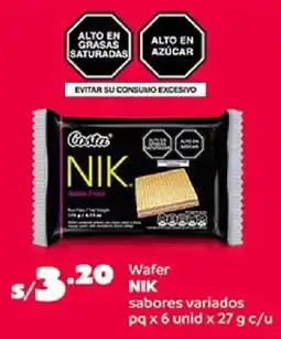 Plaza Vea Nik wafer sabores variados oferta