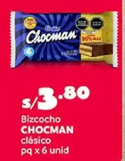 Plaza Vea Chocman bizcocho clásico pq oferta