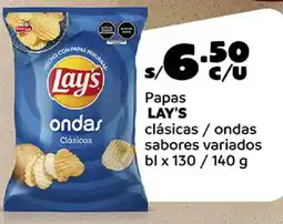 Plaza Vea Lay's papas clásicas ondas sabores variados bl oferta
