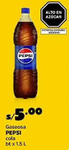 Plaza Vea Pepsi gaseosa cola bt oferta