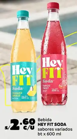 Plaza Vea Hey fit soda bebida sabores variados bt oferta