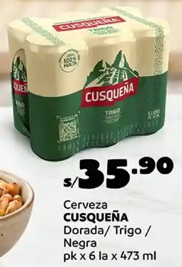 Plaza Vea Cusqueña cerveza dorada/ trigo / negra oferta