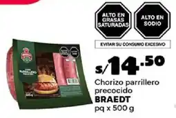 Plaza Vea Braedt chorizo parrillero precocido pq oferta