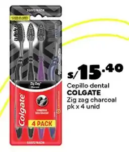 Plaza Vea Colgate cepillo dental zig zag charcoal oferta