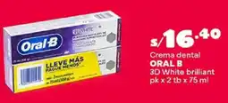 Plaza Vea Oral B crema dental 3d white brilliant oferta