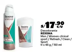 Plaza Vea Rexona desodorante men/women clinical sport/refresh / clean/ sport fr oferta